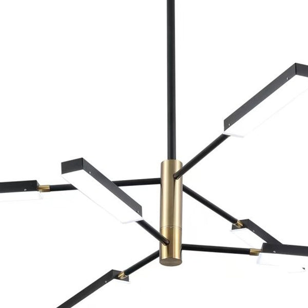 Homeroots Asymmetric Black And Gold Six Light Ceiling Light   475671