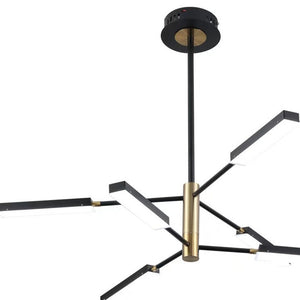 Homeroots Asymmetric Black And Gold Six Light Ceiling Light   475671