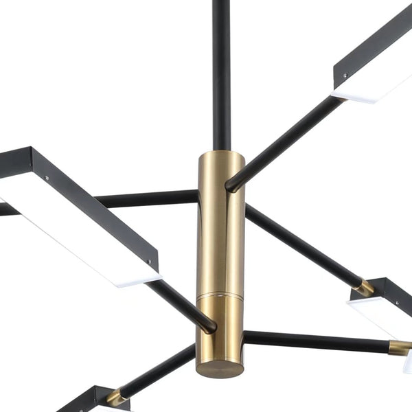 Homeroots Asymmetric Black And Gold Six Light Ceiling Light   475671
