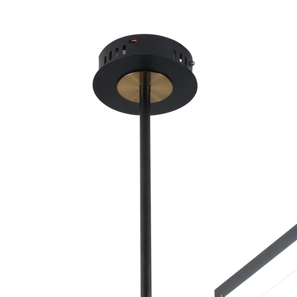 Homeroots Asymmetric Black And Gold Six Light Ceiling Light   475671