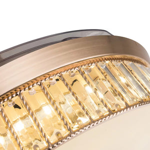 Homeroots Elegant Crystal Chandelier Retractable Blade Ceiling Fan  Metal 475684