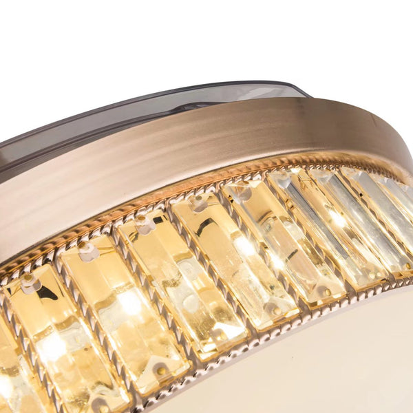 Homeroots Elegant Crystal Chandelier Retractable Blade Ceiling Fan  Metal 475684