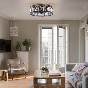 Homeroots Black Metal Industrial Glam Chandelier Ceiling Fan  Metal 475688