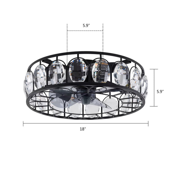 Homeroots Black Metal Industrial Glam Chandelier Ceiling Fan  Metal 475688