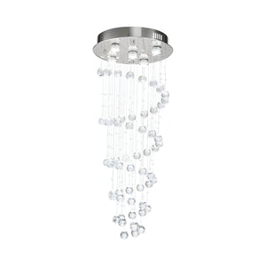 Homeroots Stylish Spiral Faux Crystal Chandelier Light   475689