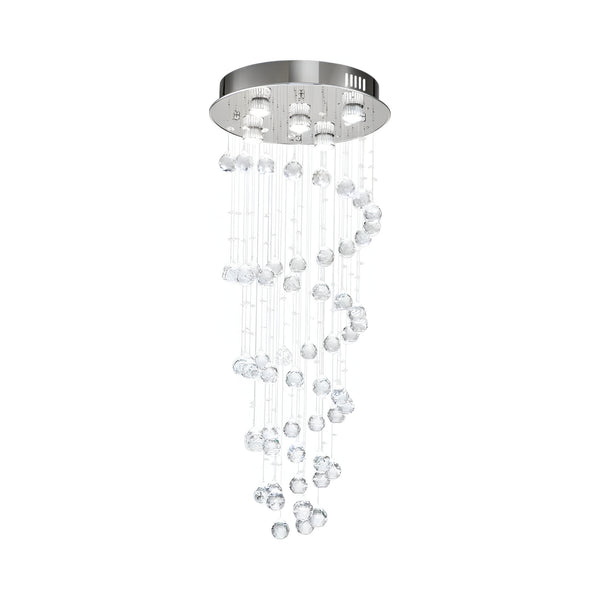 Homeroots Stylish Spiral Faux Crystal Chandelier Light   475689