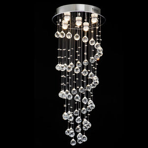 Homeroots Stylish Spiral Faux Crystal Chandelier Light   475689