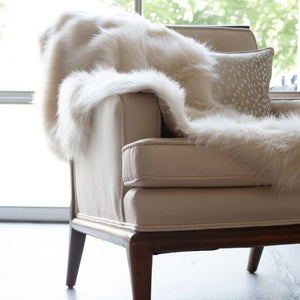Homeroots 50" X 60" Royal White Long Hair Faux Fur Throw  Faux Fur 475690