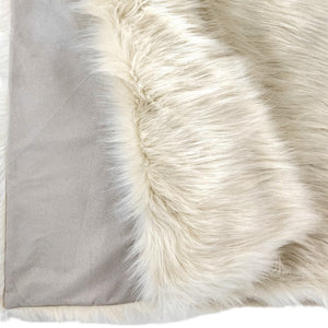 Homeroots 50" X 60" Royal White Long Hair Faux Fur Throw  Faux Fur 475690