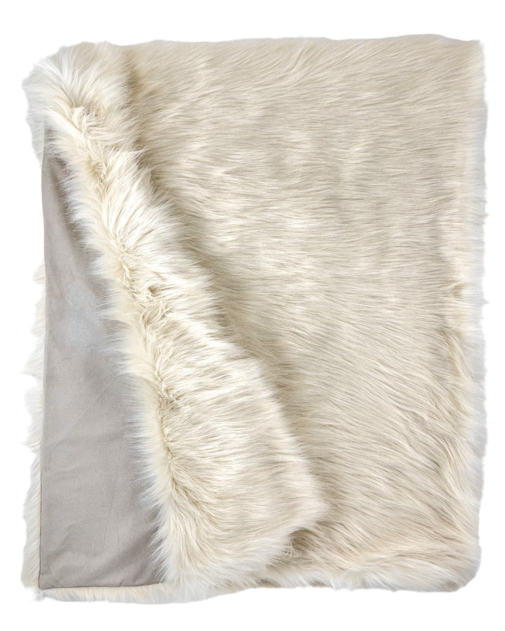 Homeroots 50" X 60" Royal White Long Hair Faux Fur Throw  Faux Fur 475690