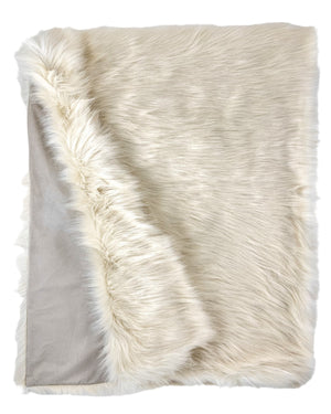 Homeroots 50" X 60" Royal White Long Hair Faux Fur Throw  Faux Fur 475690