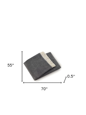 HomeRoots Soft Dark Gray Links Pattern Throw Blanket – Cozy, Reversible, and Stylish Accent for Any Space 475695