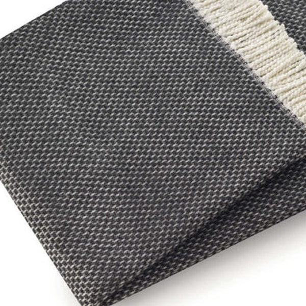 HomeRoots Soft Dark Gray Links Pattern Throw Blanket – Cozy, Reversible, and Stylish Accent for Any Space 475695
