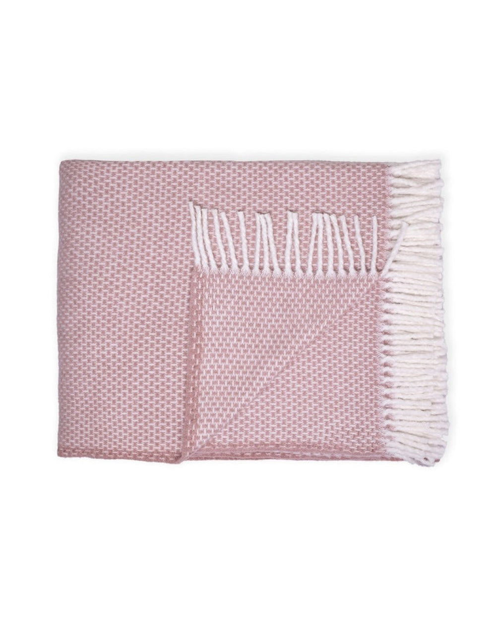 HomeRoots Soft Dusty Rose Throw Blanket - Elegant Links Pattern with Fringed Ends for Cozy Home Decor and Gifts 475696