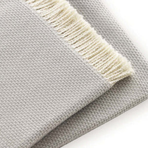 HomeRoots Soft Light Gray Links Pattern Throw Blanket - Cozy, Stylish & Versatile for Home Decor & Gifting! 475697