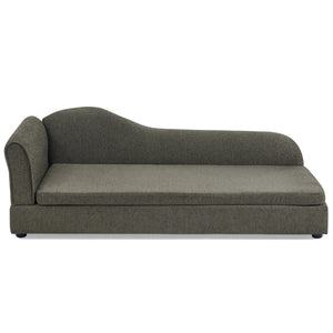English Elm Oversized Modern Pet Sofa with Wave Backrest Linen Upholstery for Large Dogs W487P430333
