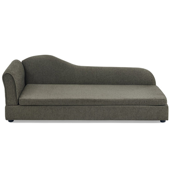 English Elm Oversized Modern Pet Sofa with Wave Backrest Linen Upholstery for Large Dogs W487P430333