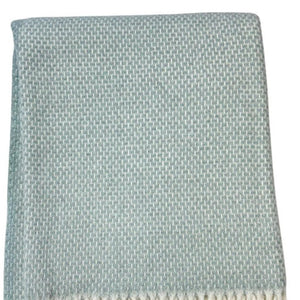 HomeRoots Soft Sky Blue Plush Throw Blanket with Rice-Grain Links Design – Cozy, Lightweight & Stylish Home Decor 475701