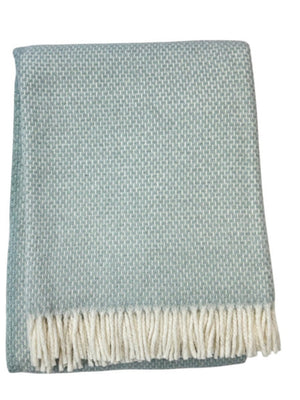 HomeRoots Soft Sky Blue Plush Throw Blanket with Rice-Grain Links Design – Cozy, Lightweight & Stylish Home Decor 475701