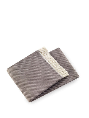 HomeRoots Soft Taupe Links Pattern Throw Blanket - Luxurious Cotton Blend, Cozy Design for All Seasons & Decor 475704