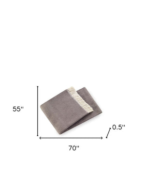 HomeRoots Soft Taupe Links Pattern Throw Blanket - Luxurious Cotton Blend, Cozy Design for All Seasons & Decor 475704