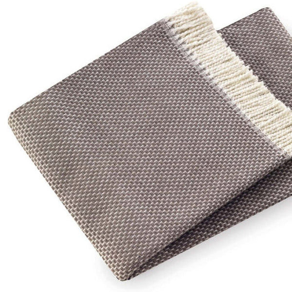 HomeRoots Soft Taupe Links Pattern Throw Blanket - Luxurious Cotton Blend, Cozy Design for All Seasons & Decor 475704