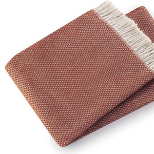 Homeroots 70" X 55" Terra Cotta Woven Cotton Plush Throw Blanket  Cotton 475705