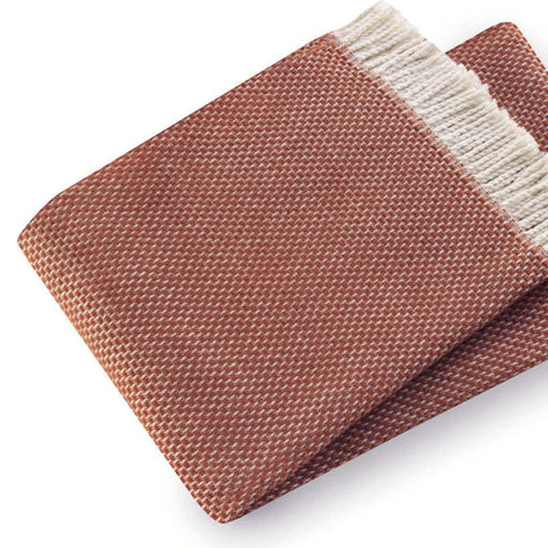 Homeroots 70" X 55" Terra Cotta Woven Cotton Plush Throw Blanket  Cotton 475705