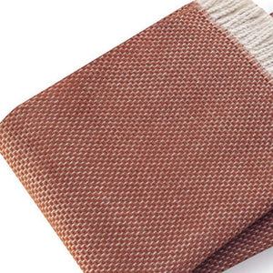 Homeroots 70" X 55" Terra Cotta Woven Cotton Plush Throw Blanket  Cotton 475705