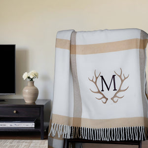 HomeRoots Plush Multi Beige Plaid Throw Blanket with Luxurious Tassels – Cozy, Stylish & Versatile Home Accent 475706