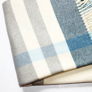 HomeRoots Plush Multi Blue Plaid Throw Blanket with Elegant Tassels | Soft, Cozy, Perfect for Home Decor 475707
