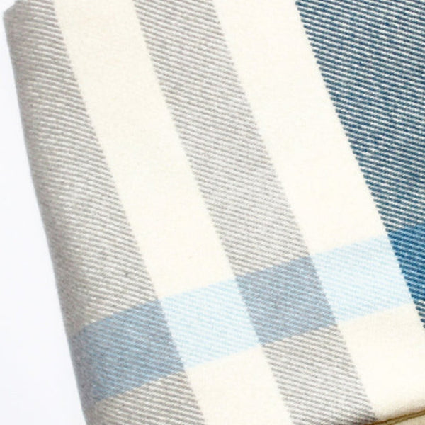 HomeRoots Plush Multi Blue Plaid Throw Blanket with Elegant Tassels | Soft, Cozy, Perfect for Home Decor 475707