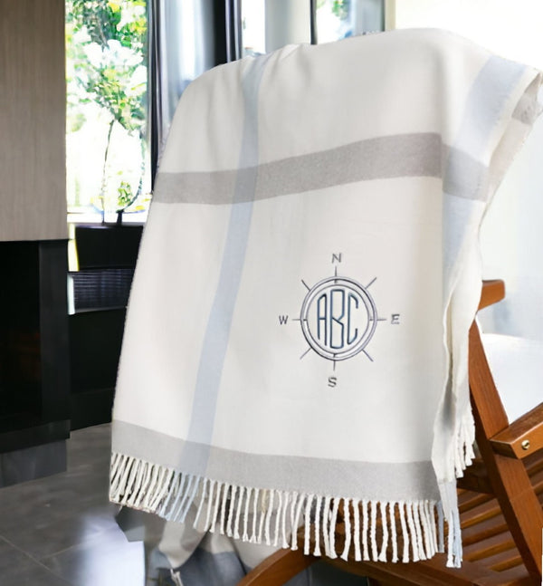 HomeRoots Plush Multi Blue Plaid Throw Blanket with Elegant Tassels | Soft, Cozy, Perfect for Home Decor 475707