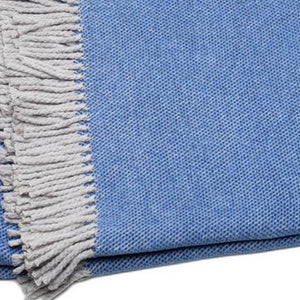 Homeroots Cobalt Blue Mini Dot Fringed Throw Blanket  Cotton 475708