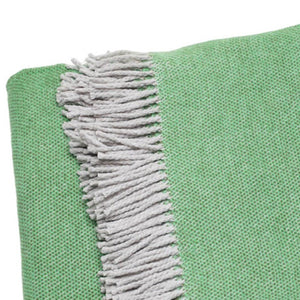HomeRoots Forest Green Mini Dot Fringed Throw Blanket - Cozy Cotton Blend Accent for Stylish Comfort & Warmth 475710
