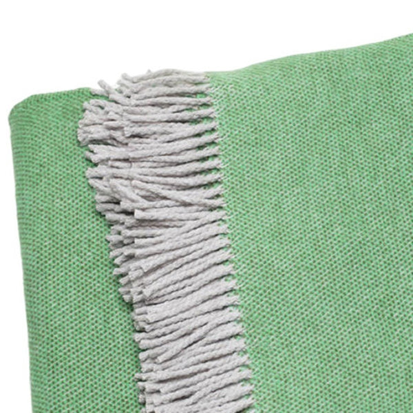 HomeRoots Forest Green Mini Dot Fringed Throw Blanket - Cozy Cotton Blend Accent for Stylish Comfort & Warmth 475710