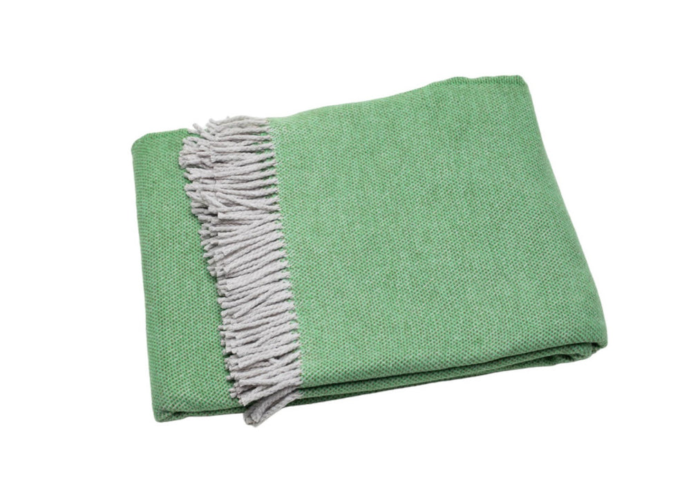 HomeRoots Forest Green Mini Dot Fringed Throw Blanket - Cozy Cotton Blend Accent for Stylish Comfort & Warmth 475710