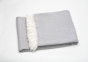 HomeRoots Light Gray Mini Dot Fringed Throw Blanket - Cozy Cotton-Acrylic Blend for Stylish Home Decor & Gifts 475712