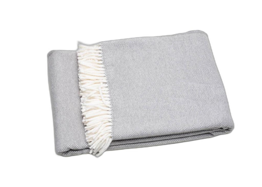 HomeRoots Light Gray Mini Dot Fringed Throw Blanket - Cozy Cotton-Acrylic Blend for Stylish Home Decor & Gifts 475712