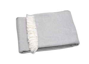 HomeRoots Light Gray Mini Dot Fringed Throw Blanket - Cozy Cotton-Acrylic Blend for Stylish Home Decor & Gifts 475712