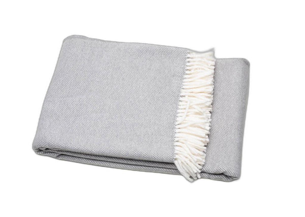 HomeRoots Light Gray Mini Dot Fringed Throw Blanket - Cozy Cotton-Acrylic Blend for Stylish Home Decor & Gifts 475712