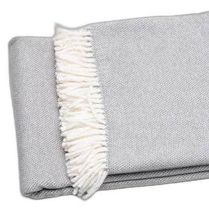 HomeRoots Light Gray Mini Dot Fringed Throw Blanket - Cozy Cotton-Acrylic Blend for Stylish Home Decor & Gifts 475712