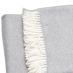 HomeRoots Light Gray Mini Dot Fringed Throw Blanket - Cozy Cotton-Acrylic Blend for Stylish Home Decor & Gifts 475712