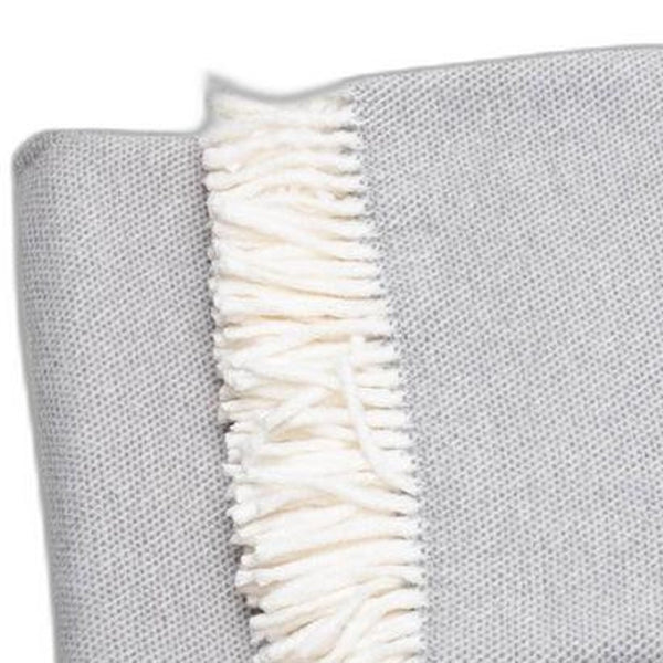 HomeRoots Light Gray Mini Dot Fringed Throw Blanket - Cozy Cotton-Acrylic Blend for Stylish Home Decor & Gifts 475712