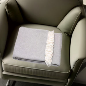 HomeRoots Light Gray Mini Dot Fringed Throw Blanket - Cozy Cotton-Acrylic Blend for Stylish Home Decor & Gifts 475712
