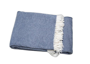 HomeRoots Navy Blue Mini Dot Fringed Throw Blanket – Cozy, Elegant Accent for Home Decor & Year-Round Comfort 475713