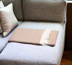HomeRoots Stone Mini Dot Fringed Throw Blanket - Cozy Cotton-Acrylic Blend for Chic Home Décor & Gifts 475714