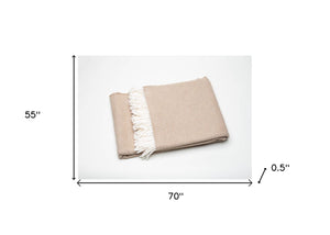 HomeRoots Stone Mini Dot Fringed Throw Blanket - Cozy Cotton-Acrylic Blend for Chic Home Décor & Gifts 475714