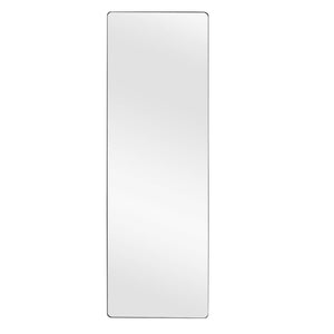 Homeroots 64" Black Solid Wood Framed Standing Mirror  Glass 475737