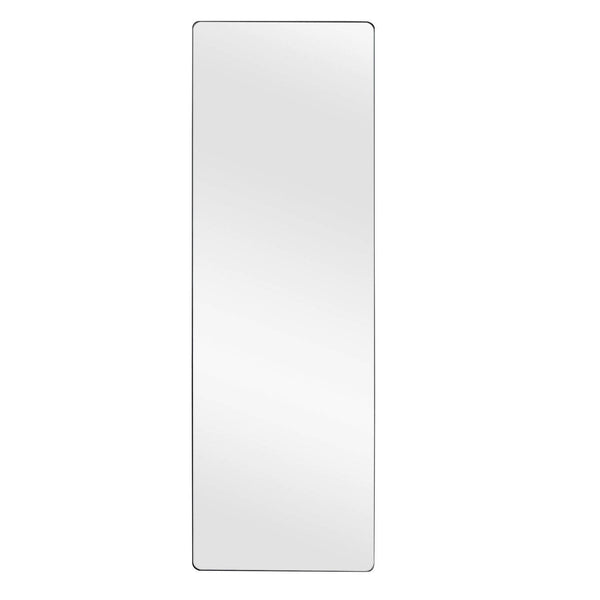 Homeroots 64" Black Solid Wood Framed Standing Mirror  Glass 475737